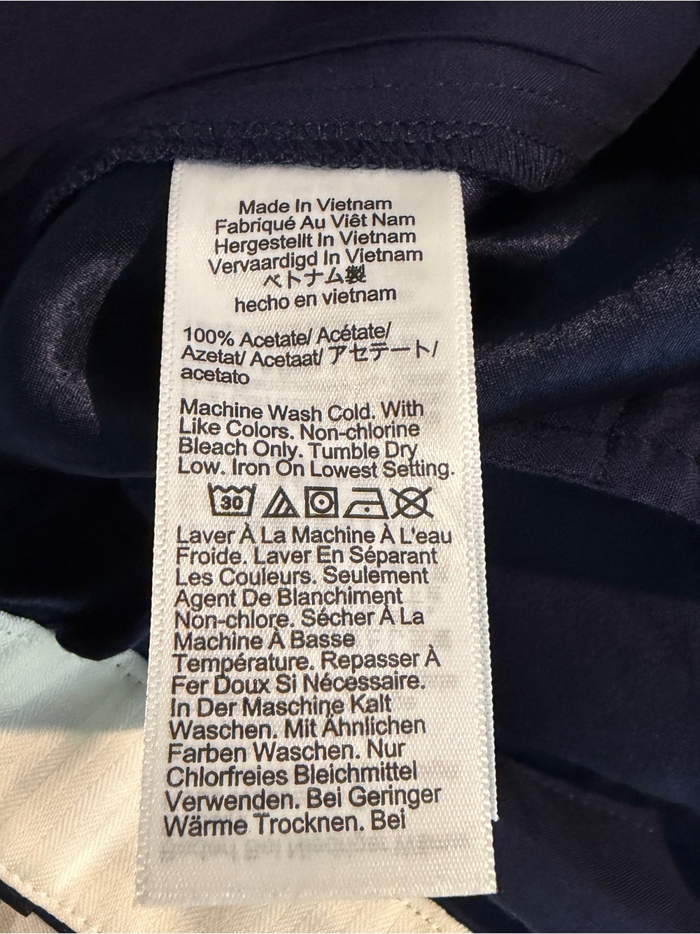 J. Crew Essential Wide Leg Navy Blue Textured Satin Dress Trouser Pants 4 - Picture 7 of 8
